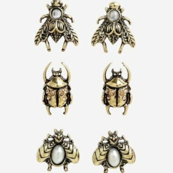 Blackheart Jewelry - Blackheart Antique Style Bronze Insect Earring set